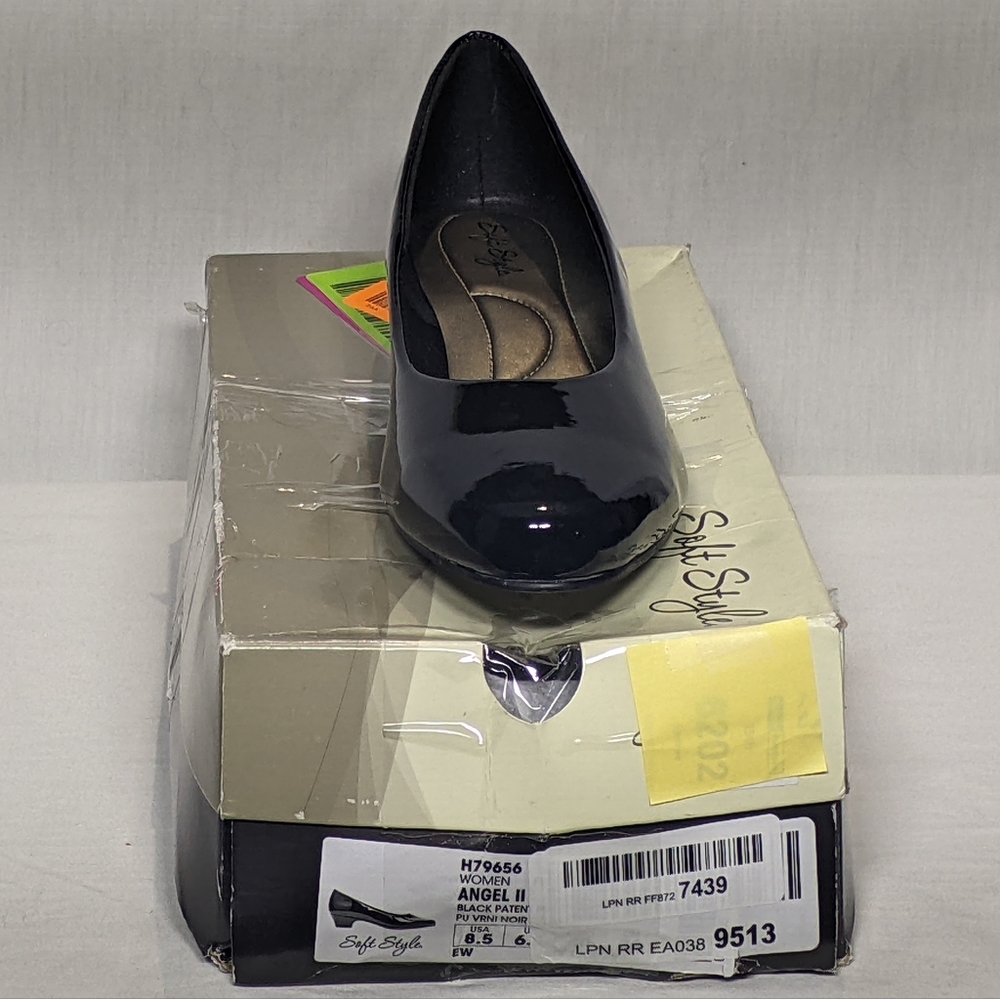 NEW Soft Style by Hush Puppies Womens Angel II Low Heel Slip-on Pump 8.5 black